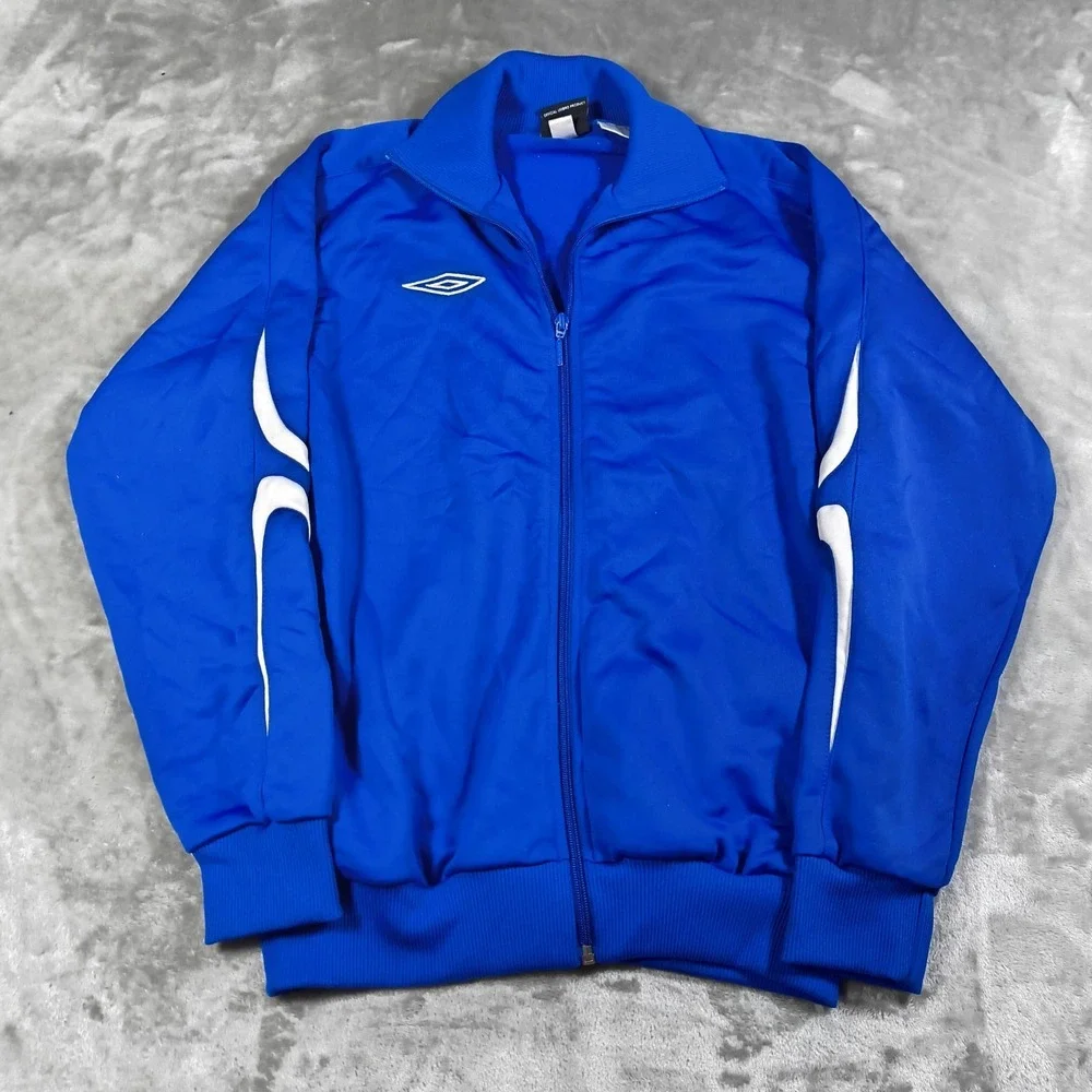Umbro Track Jacket Youth Large Blue Full Zip Athletic Soccer Warm Up Embroidered